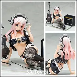 Аниме Супер Sonico после вечерние звук Sonico с гитарой 1/6 Масштаб Окрашенные ПВХ фигурку Коллекция Модель игрушки куклы 13 см