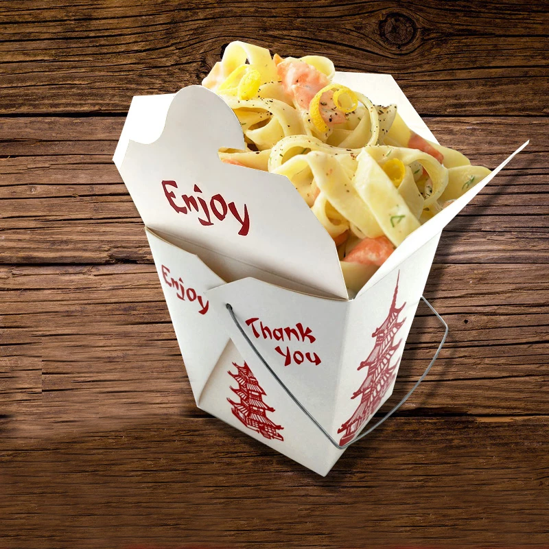 Torre Bermeja Printing 8oz 16oz 26oz White Paper Lunch Box With Handle Pasta Fast Food Disposable Package 100pcs Lot Dec189 Print Print Printed Paper Boxesprinted Box Aliexpress