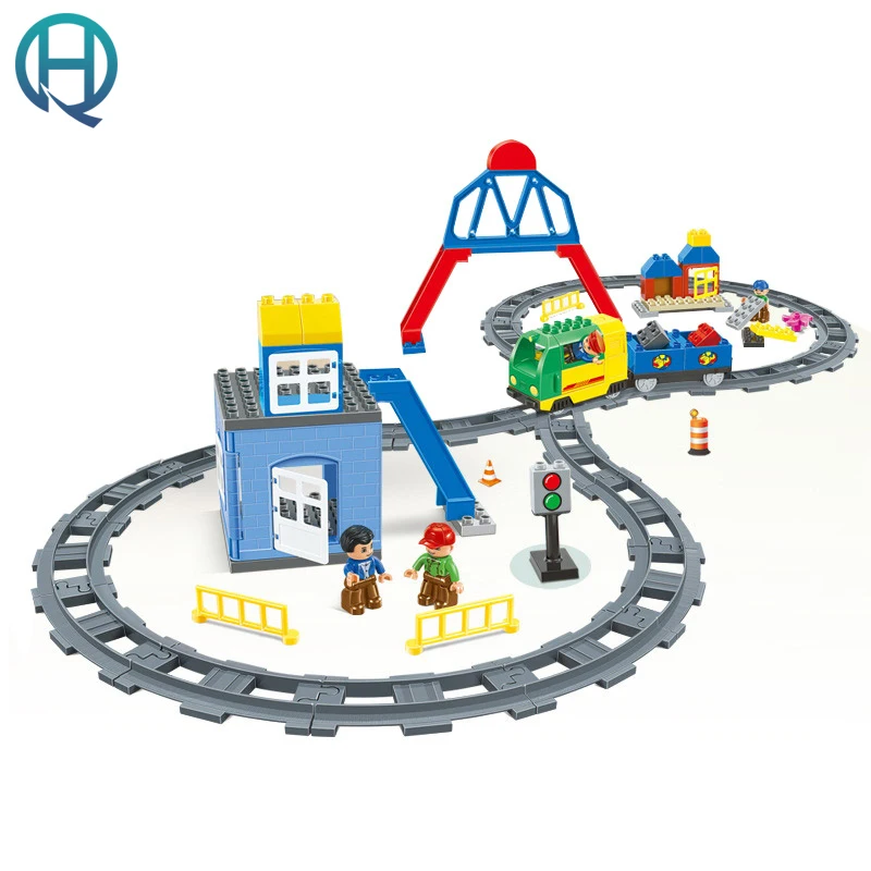 HuiMei Rail Car Center DIY Model Big Building Blocks Bricks Baby Early Educational Learning Birthday Gift Toys for Children Kids baby-brick : image HuiMei Rail Car Center DIY Model Big Building Blocks Bricks Baby Early Educational Learning Birthday Gift Toys for Children Kids baby-brick