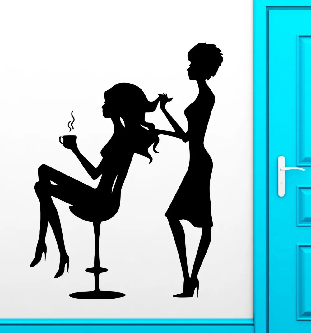 

High Quality Home Decoration Wall Sticker Beautiful Salon Barbershop Hair Spa Vinyl Wall Decal For Home Room Art DecorationY-378