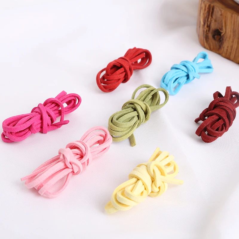

1M Length 3mm Flat Faux Suede Braided Cord Korean Velvet Leather Handmade Beading Bracelet Jewelry Making Thread String Rope