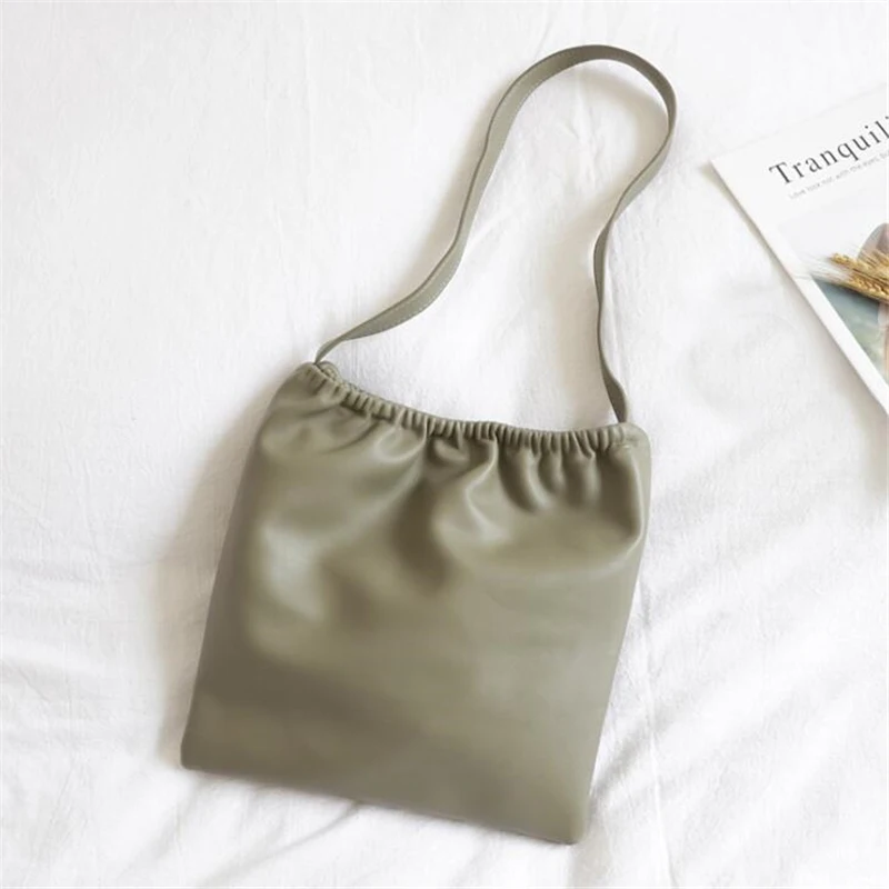 

Simple Design Crossbody Bag For Women Soft PU Leather Solid Color Tote Bag With Magnetic Buckle 2019 Summer Small Shoulder Bags