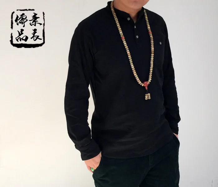 

2019 new spring men's T-shirt leisure comfortable color loose and long sleeve T-shirt d544