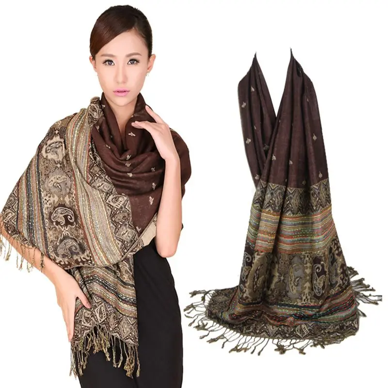 Women/'s Honeybee Pashmina Scarf Pink//Brown//Green//Black//Red// Silk Cashmere Soft*