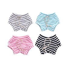 Коллекция года, модные повседневные хлопковые летние шаровары для новорожденных и маленьких девочек с завязками на талии, 4 стиля