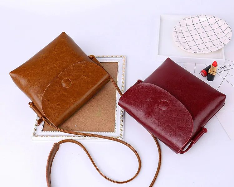 MJ Women Leather Messenger Bag Female Split Leather Shoulder Crossbody Bag High Quality Small Flap Bags for Girls (4)