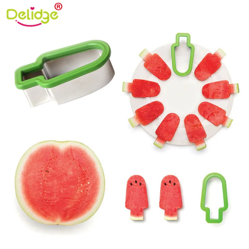 

1 Pc Watermelon Slicer Stainless Steel Ice Cream Popsicle Model Fruit Cutters Popsicle Pineapple Melon Cut Kids DIY Kitchen Tool