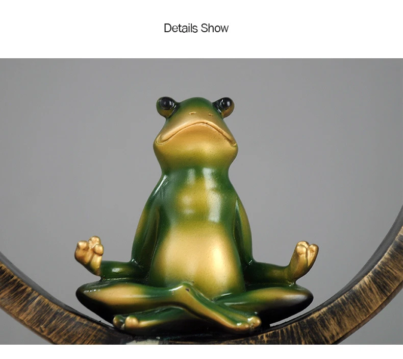 3/Color Creative Vintage Yoga Frog Sculpture Dolls Figurine Gesture Statue For Home Office Shop Desk Decor Ornament Gift