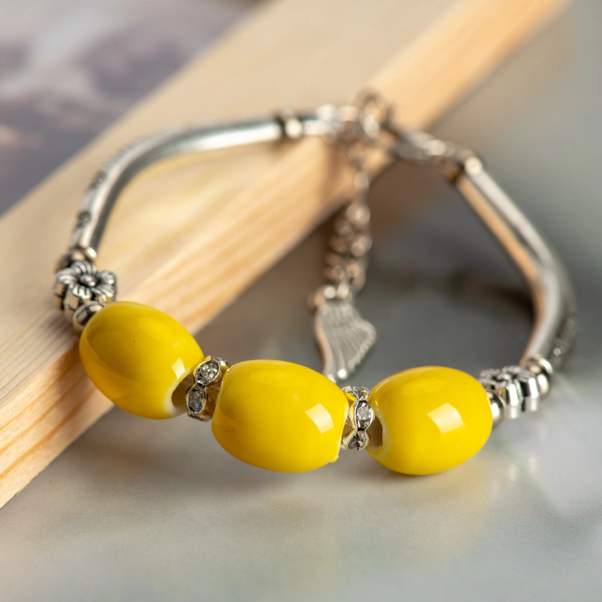 

China Ceramics Stone Bracelets Party Gift Beads Boho Ceramic jewelry for women drop shipping #HY566