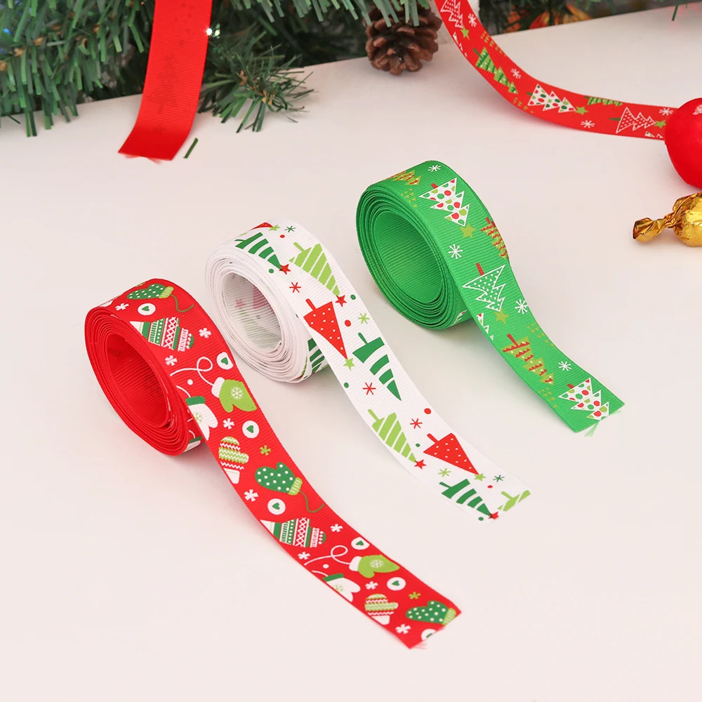 

5 Yards Handmade Mixed Colors Christmas Satin Ribbon DIY Craft Gift Packing Sewing Christmas&Party Decoration Gift Wrapping