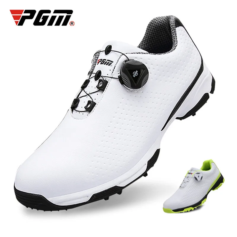 

Authentic PGM Golf Shoes Men Waterproof Breathable Anti-skid Shoes Knob Buckle Sports Shoes Spiked Nail Training Sneakers XZ095