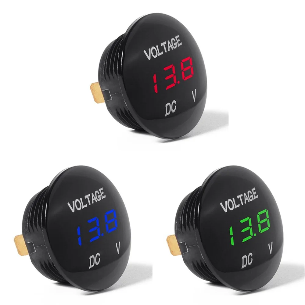 

Voltage Meter Waterprof Car LED 12-24V Short Circuit Protective Battery Monitor Accurate Digital Display Thermometer 3 colors