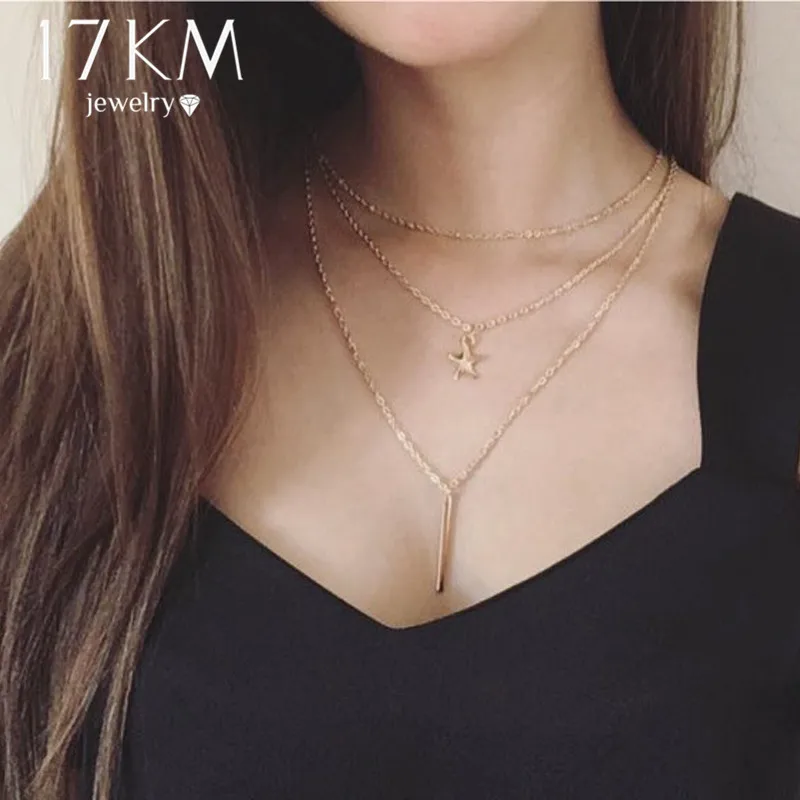 Bohemian Necklace 2019 For Women Girl Gold Color Sequins Chokers Necklaces Multi layer Collar Bijoux Fashion Jewelry Wholesale