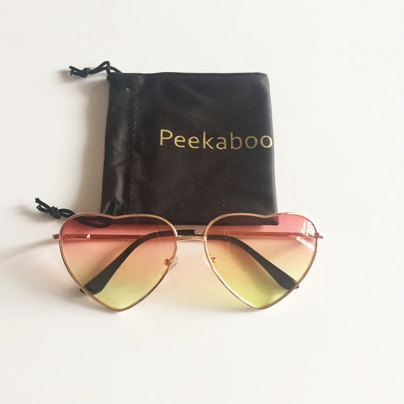 Солнцезащитные очки peekabo женские в металлической оправе форме сердца прозрачные