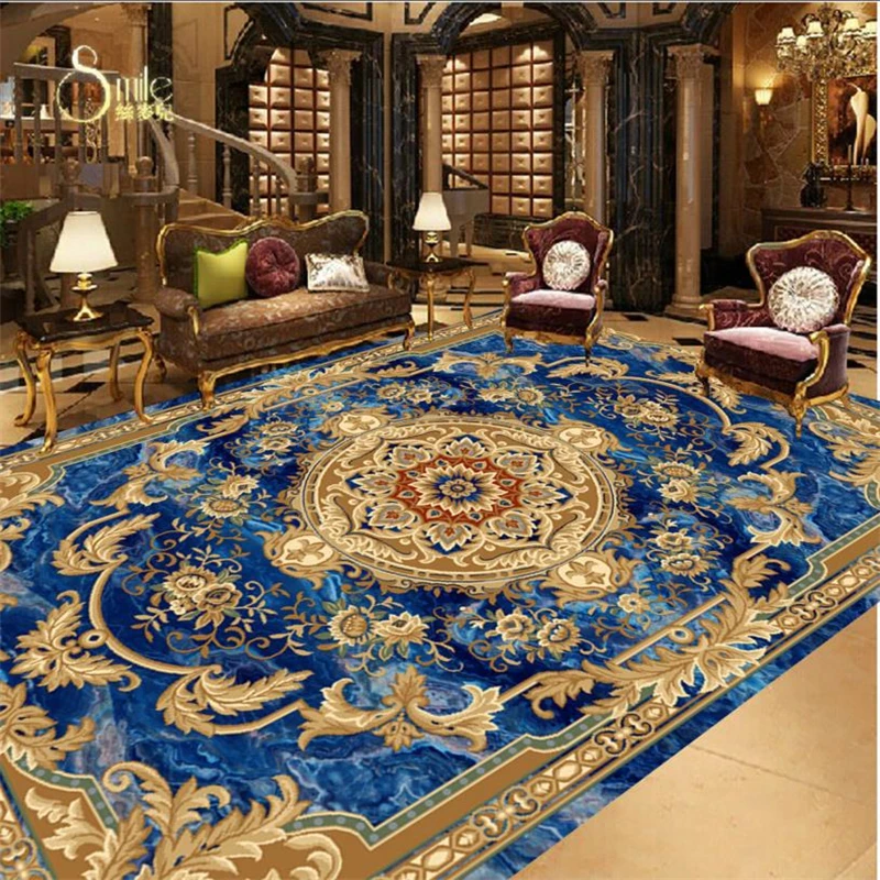 Vinyl Flooring Tile Custom European Style Marble Carpet Pattern 3d Floor Tiles Self Adhesive Wallpaper Vinyl