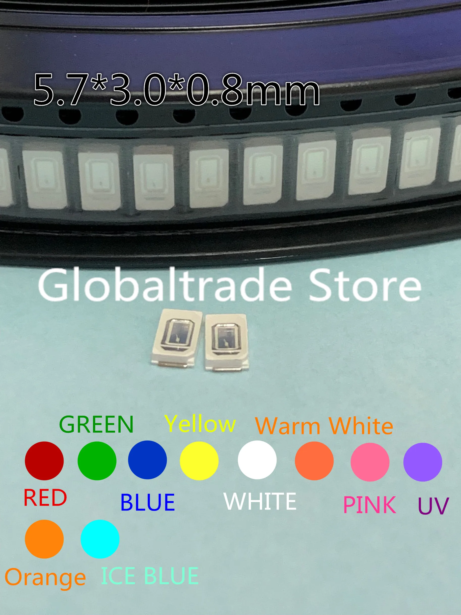 100 шт. SMD 5730 5630 светодиодный Диод 10 значений красный/зеленый/синий/белый/желтый/теплый белый/оранжевый/розовый/голубой/Фиолетовый УФ-Золотой светодиодный комплект