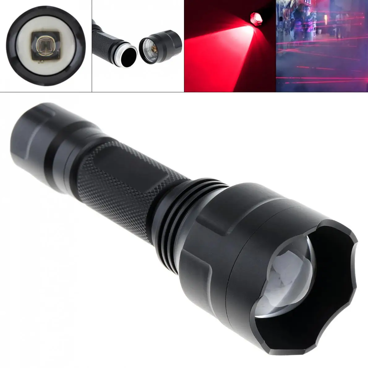 

LED Flashlight Waterproof Focusing C8 850nm IR 38mm Len OSLON Zoomable Infrared Light Night Vision Flashlight Torch for Camera