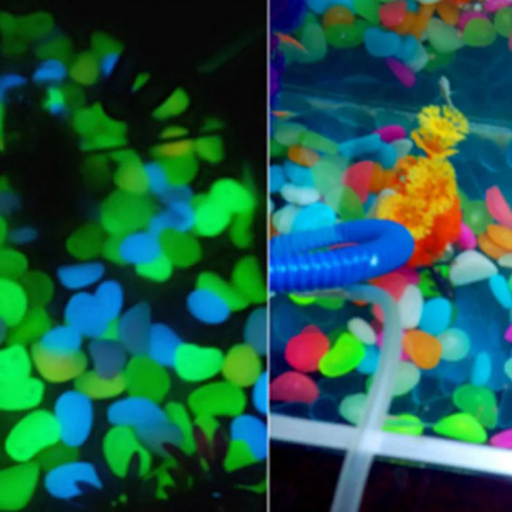 50Pcs Glow in the Dark Garden Pebbles Glow Stones Rocks for Walkways Garden Path Patio Lawn Garden Yard Decor Luminous stones
