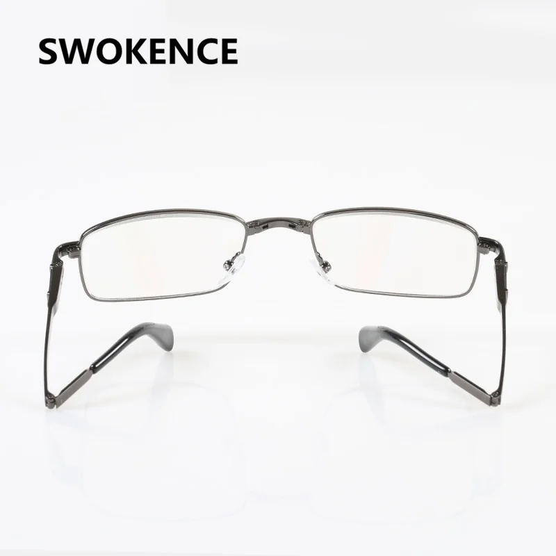 Najtaniej SWOKENCE ekskluzywne marki oprawki ze stopu anti zmęczenie żywiczne soczewki składane okulary do czytania kobiety mężczyźni składane okulary starczowzroczne R116