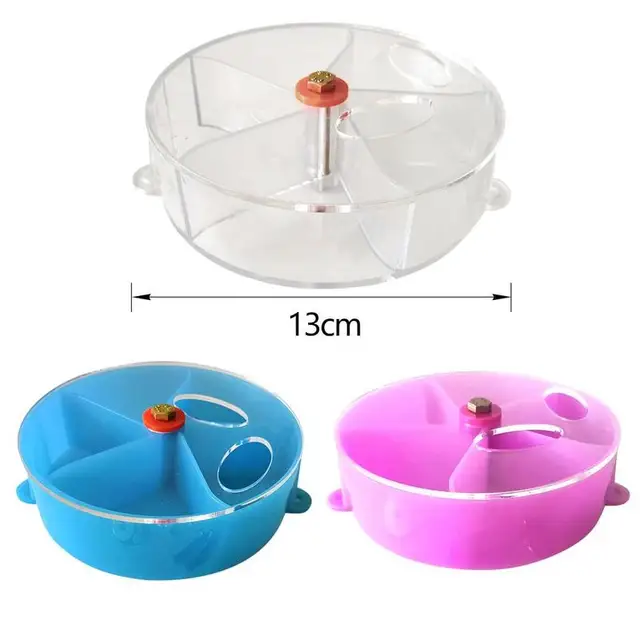 Rotating Acrylic Parrot Feeder Toys Parrots Small Animals Pet Bird Foraging Ball Food Plate Wheel Pendant Cage Decoration 1