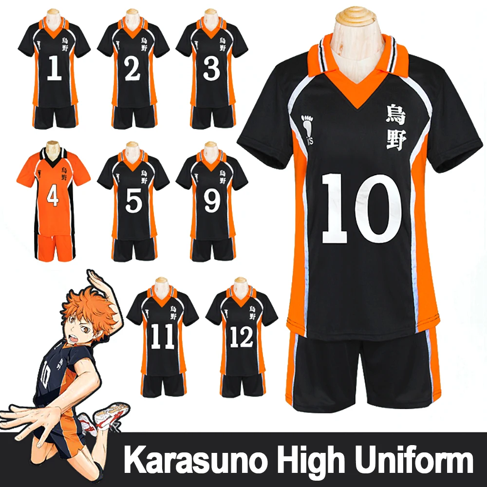 Haikyuu Karasuno Униформа высокой команды Shouyou Хината Косплей волейбольные майки японская школьная форма волейбольная Клубная одежда