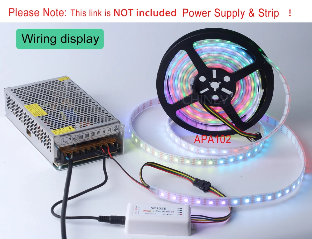 APA102 5M 60灯 白套 + SP105E 接线图