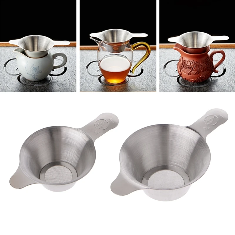 

Stainless Steel Tea Filter Loose Leaf Infuser Herbal Double Mesh Strainer #0622