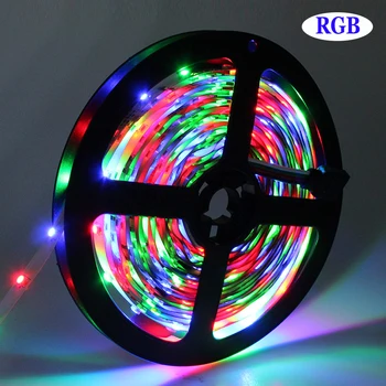 

2835 SMD strip light DC12V 5M 300 LED flexible ribbon tape lighting 3528 Non-waterproof White RGB Red Blue Yellow
