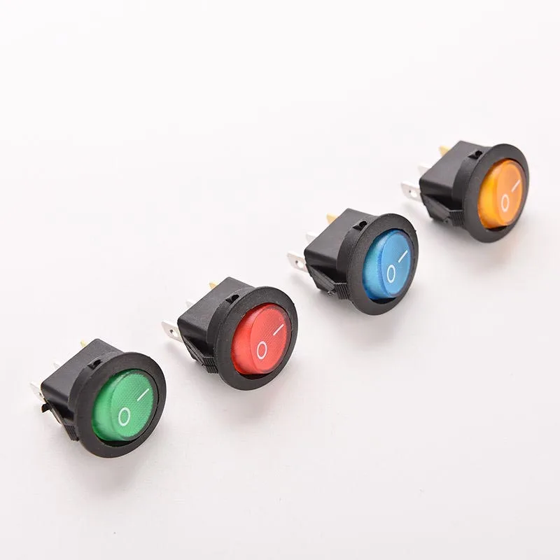2 off Mains Rocker Switch SPST Green Red Green//Red