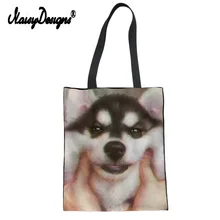 Забавная собака породы чихуахуа на заказ складная эко Женская многоразовая хозяйственная сумка женская складывающаяся сумка мешок утилизация отходов сумки домашняя сумка