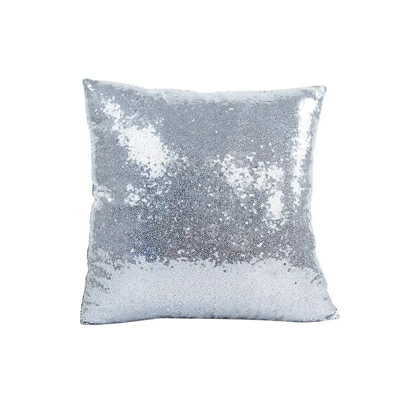 

Solid Color Glitter Sequins Throw Pillow Case Cushion Cover Cafe Home Sofa Decoration (Silver)
