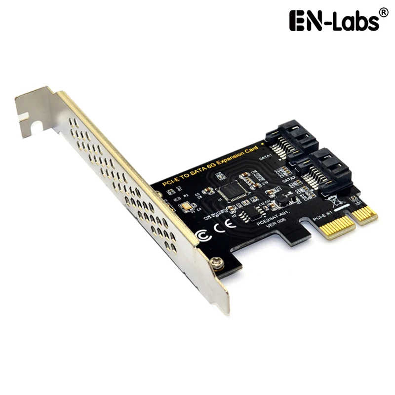 PCIe X1 к 2 x SATA 6G (HDD/SSD) со стандартным кронштейном профиля чипсет ASM1061 PCI-Express двойным
