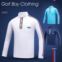 Golf wear children's long sleeved T-shirt boy's elastic fabric thermal clothing sports fabric