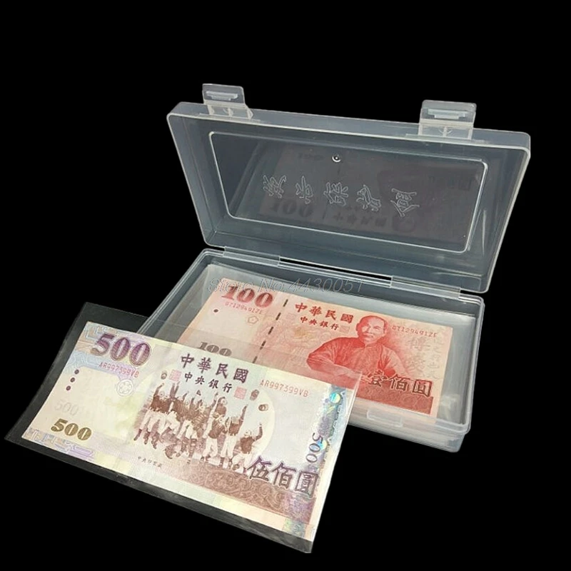 

100Pcs Paper Money Album Currency Banknote Case Holder Storage Collection w/ Box