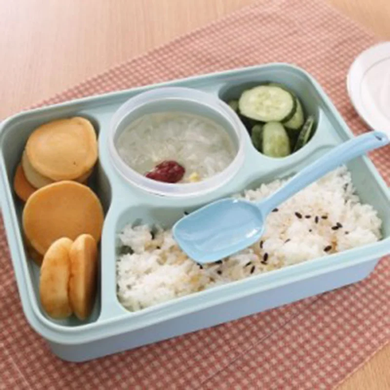 Keythemelife портативная микроволновая печь Нескользящая Bento Lunch Bowl 5+ 1 контейнер для хранения еды коробка с миской для супа детский подарок BA