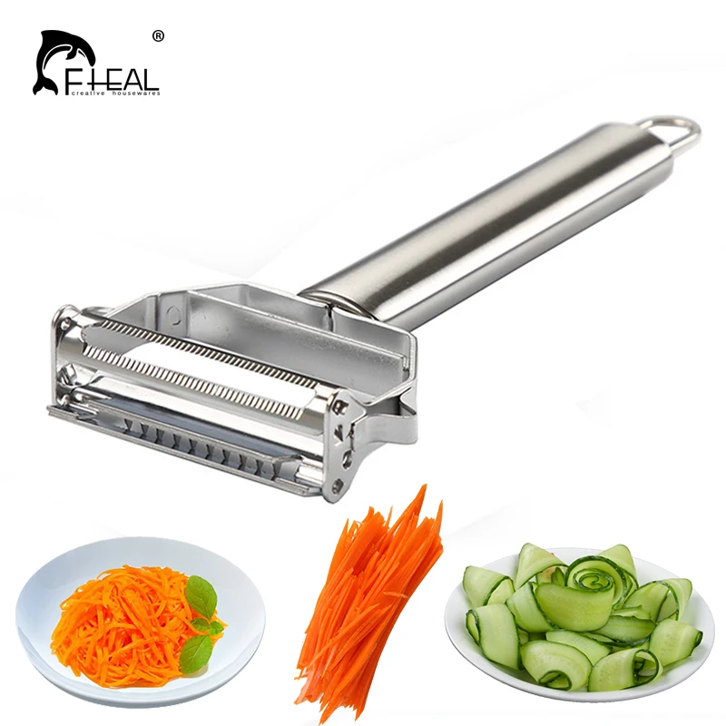 FHEAL 1pc Multifunction Vegetable Peeler Julienne Cutter Potato Carrot Grater Slicer Stainless