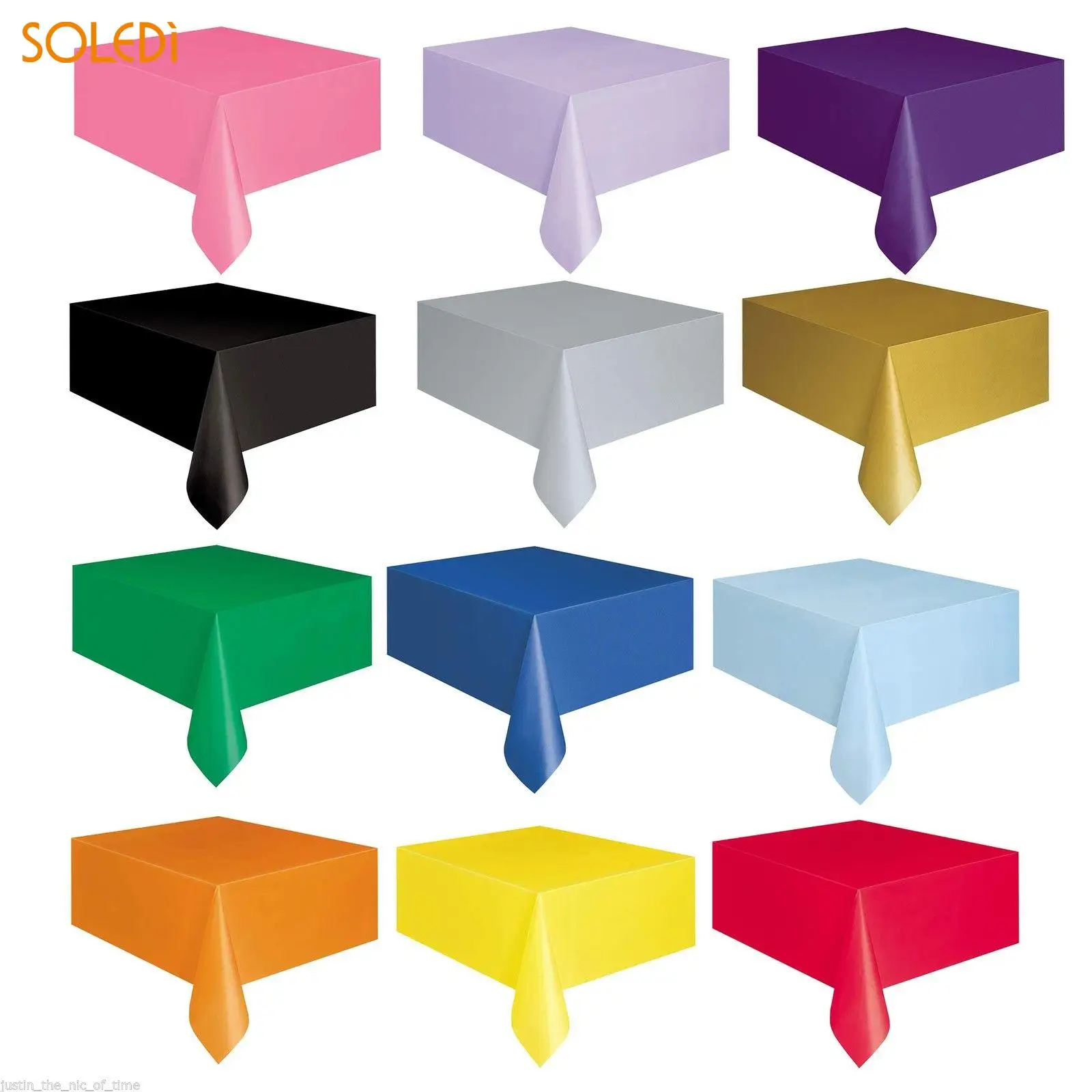

SOLEDI 20color Soft Table Runner Table Cloth Plastic Home Supplies Disposable Table Cover Table Decoration