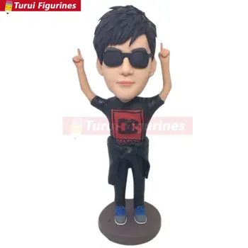Bobble Head Clay Figurine Personalized Valentine Boyfriend Gift Based on Customers' Photos Using As Birthday Cake Topper, Gift, Bobble Head Clay Figurine Personalized Valentine Boyfriend Gift Based on Customers' Photos Using As Birthday Cake Topper, Gift,