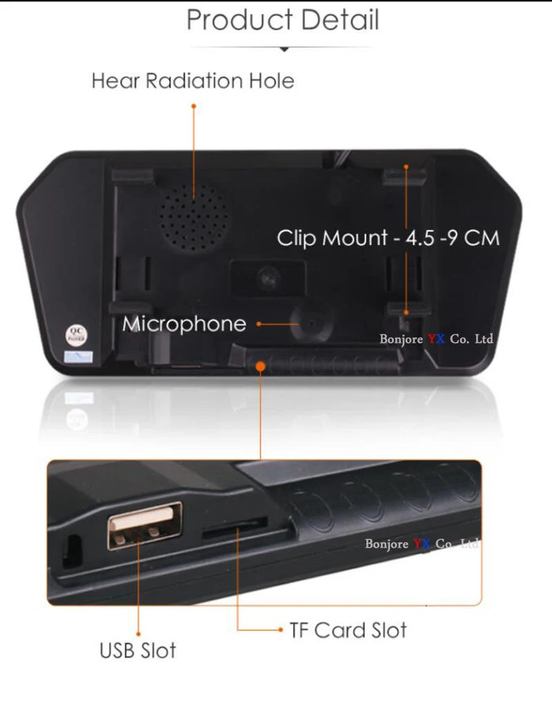 Koorinwoo 1024x600 Высокое разрешение " TFT lcd монитор заднего вида зеркало TF USB Bluetooth MP5 автомобильный парковочный монитор обратный приоритет