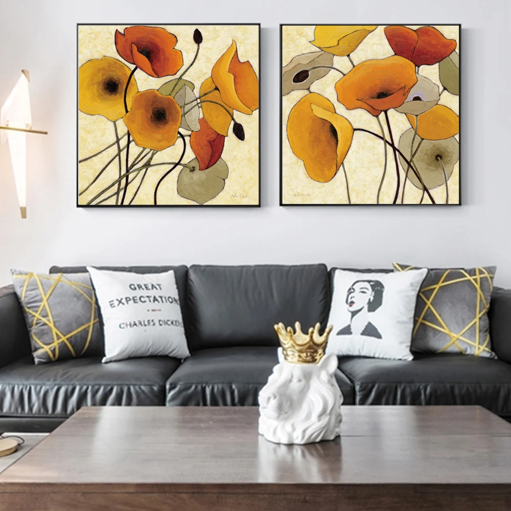 

Poppy Flower Wall Art Canvas Prints Impressionst Flowers Canvas Art Paintings Wall Posters Pumpkin Poppies Prints Home Decor