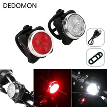 4 режима USB Перезаряжаемый велосипедный светильник 3 светодиодный головной передний задний фонарь с клипсой Аксессуары для велосипеда