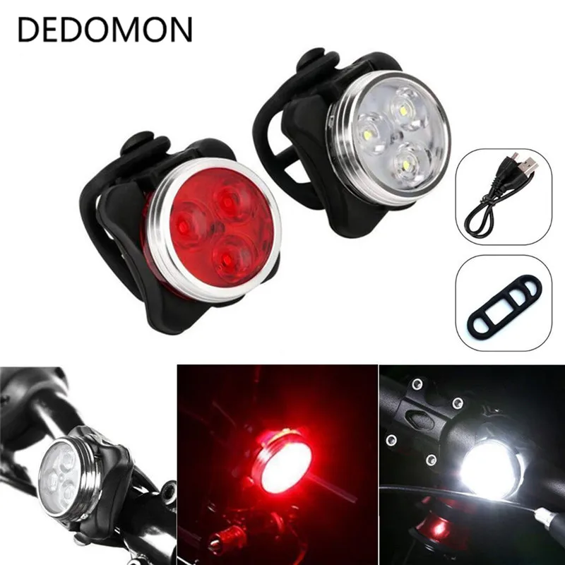 4 وسائط USB قابلة للشحن الدراجات إضاءة دراجة هوائية 3 LED رئيس الجبهة الذيل كليب ضوء مصباح في الهواء الطلق الدراجات الدراجة اكسسوارات