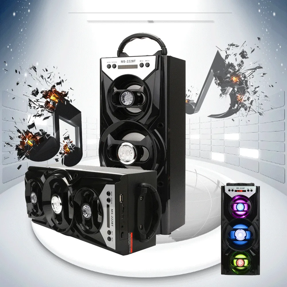 

VOBERRY MS-222BT Protable High Power Bluetooth Speaker Output FM Radio Wireless Loudspeaker Two-channel TF Card Speakers