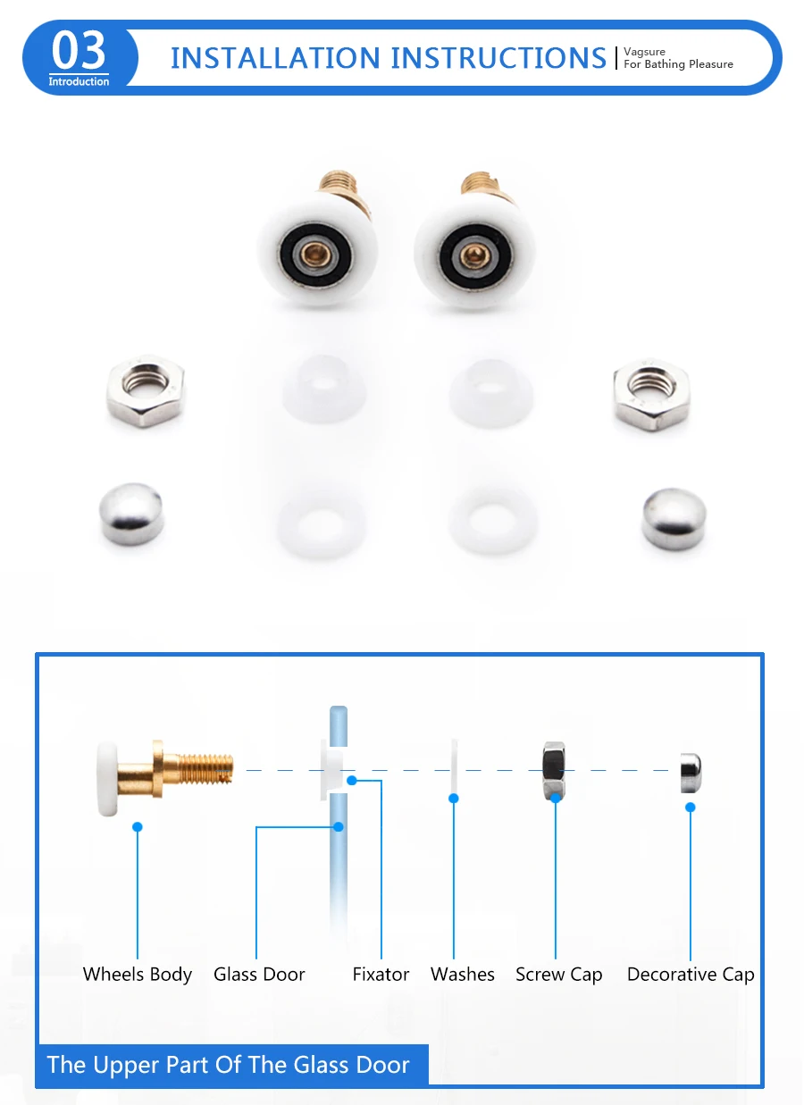 4 шт.-8 шт./компл. 23 мм/25 мм/27 мм нейлон латунь эксцентричные колеса бегунок шкив двери ролики для раздвижных дверей душевая фурнитура