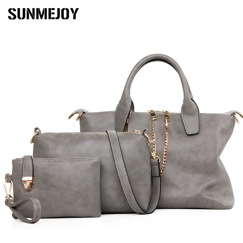 SUNMEJOY 3Pcs font b Set b font retro font b Handbag b font Women Messenger Bag
