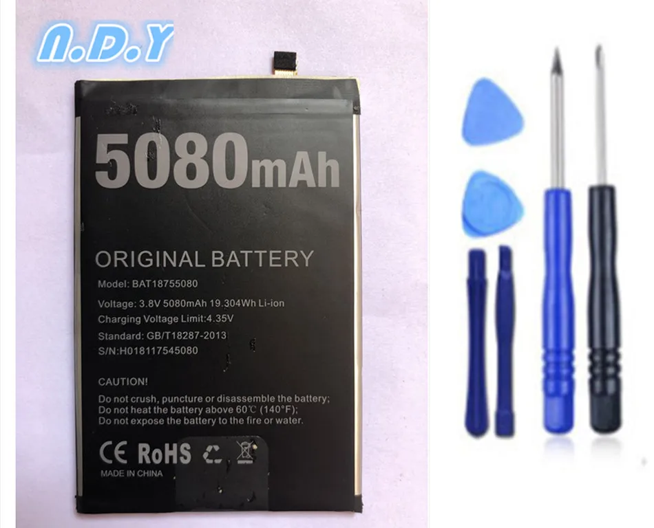 

100% Original New Doogee Y7 Plus BAT18755080 Battery 5080mAh For Doogee Y7 PLUS Mobile Phone + Free Tools