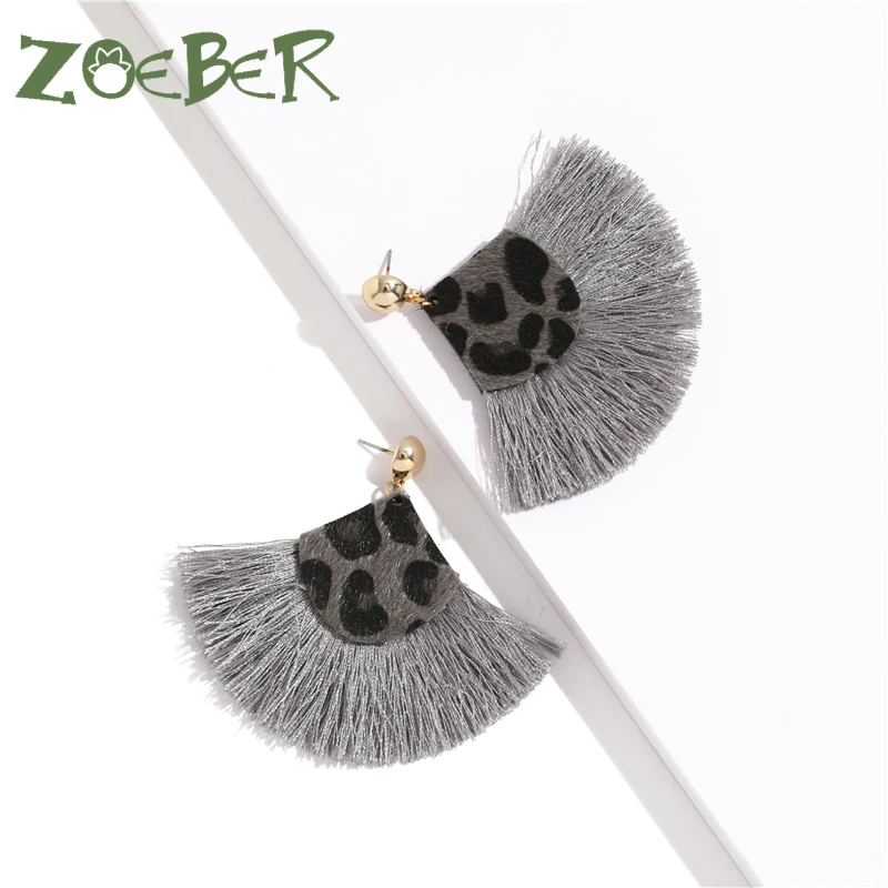 

New Leopard Dangle Drop Earrings Biscuits Round Resin Cheetah Tassel Earrings Cow Color for Women Sector Pendientes Oorbellen