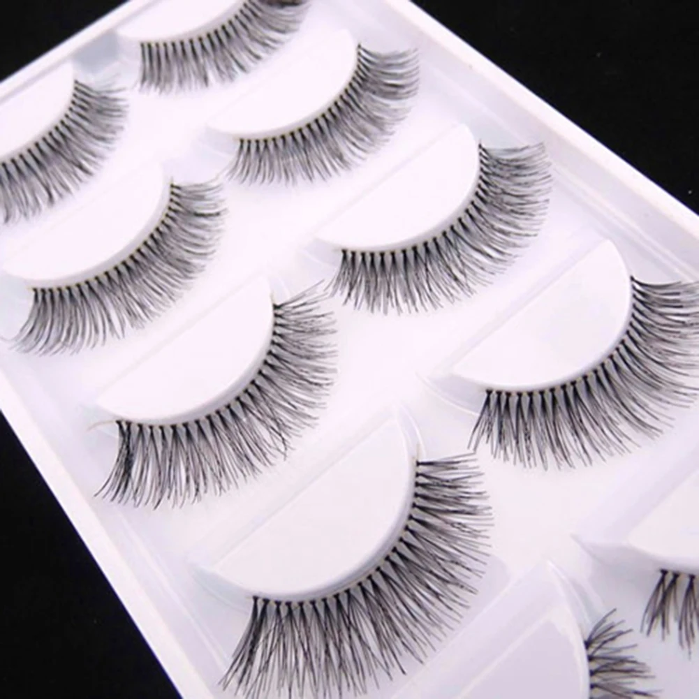 5 Pairs Natural Sparse Cross Eye Lashes Extension Makeup Long False Eyelashes Fake Lashes Set Eyelashes Artificial