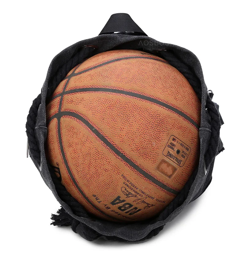 Aosbos прочные холщовые рюкзаки на шнурке для женщин и мужчин сумка для занятий спортом на открытом воздухе баскетбольные сумки для хранения