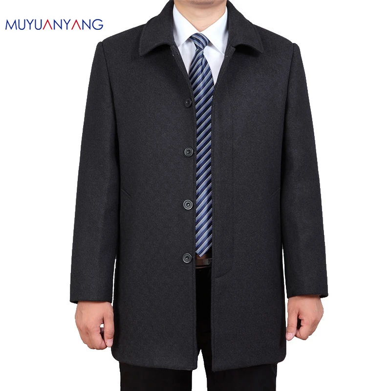 

Mu Yuan Yang Men's Woolen Jackets Turn-down Collar Man Wool Overcoat 2018 New Casual Men Jacket 3XL 4XL Large Size
